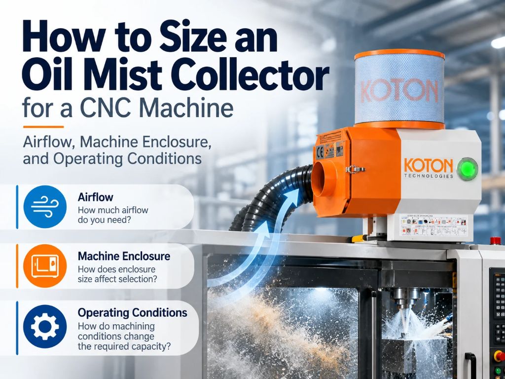 How to Size an Oil Mist Collector for a CNC Machine: Airflow, Machine Enclosure, and Operating Conditions