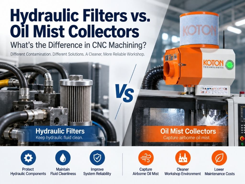 Hydraulic Filters vs. Oil Mist Collectors: What&rsquo;s the Difference in CNC Machining?